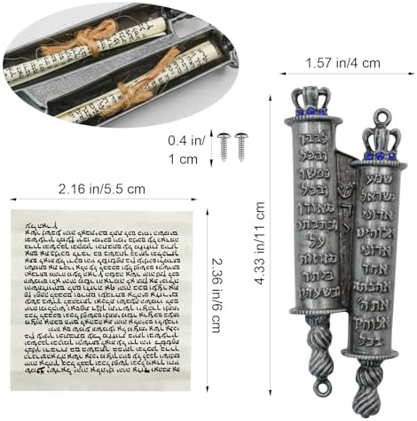 MrMrKura Metal Mezuzah with 2 Scrolls for Door