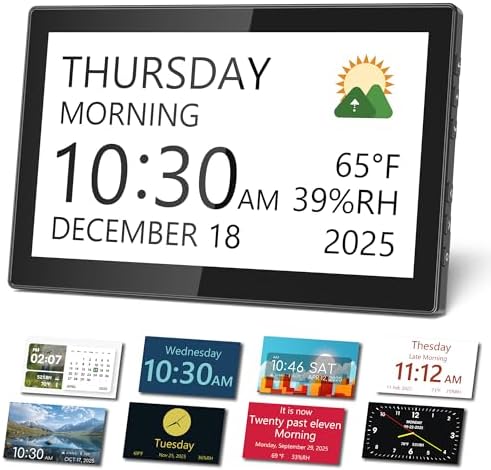 101 Inch Digital Clock with Date Day and Themes