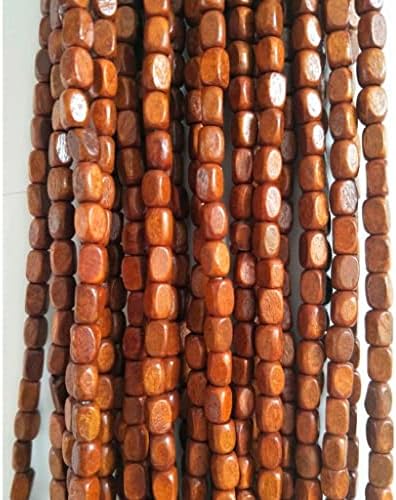 90 Strands Handmade Solid Wood Beaded Curtain with Rods Red 90x80cm