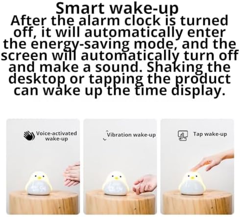 Kids Alarm Clock with Cute Chick Design White