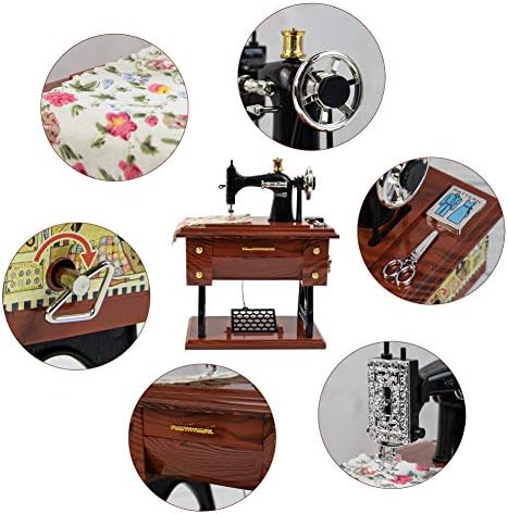 Auear Vintage Music Box Sewing Machine Figurine
