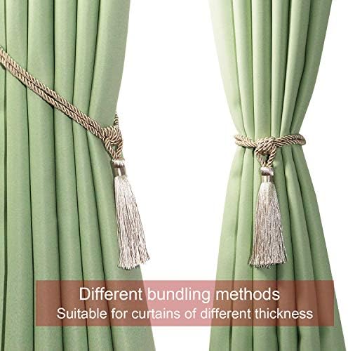 Fenghuangwu Curtain Tiebacks Tassel Holdbacks 2 Pack