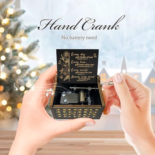 Christian Music Box with Engraved Scripture