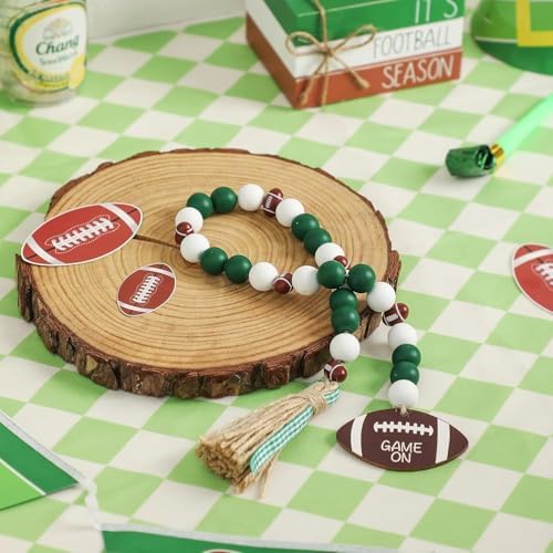 Super Cute Football Wood Bead Garland