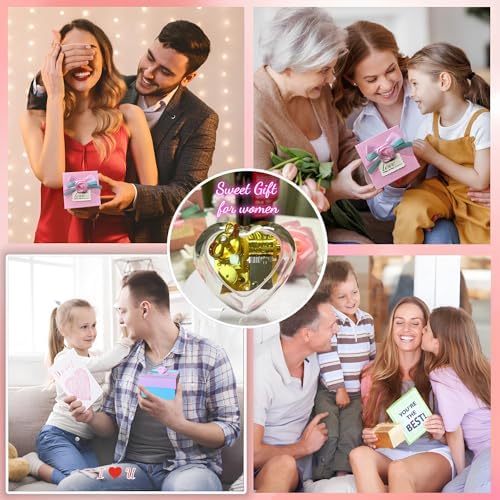Heart Shaped Acrylic Music Box Wind Up Gift for Girls Women