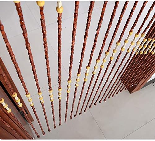 Wooden Bead Door Curtain with Jagged Pattern 27 Lines