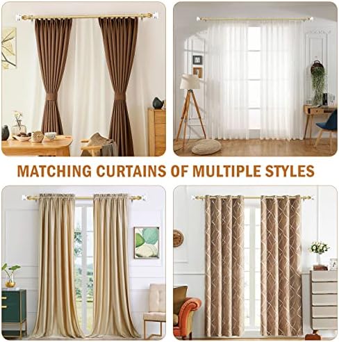 Knobelite Gold Single Rod Curtain Rod with Crystal Finials