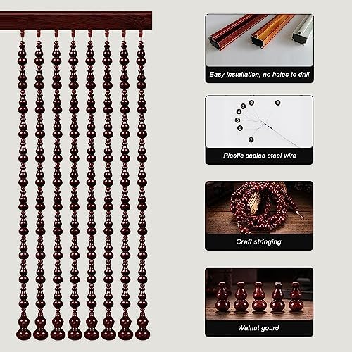 Bamboo Beaded Curtain Door Screen 21 String 192m