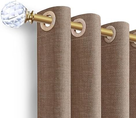 1 Inch Adjustable Curtain Rod with Crystal Diamond Ball Finials Gold