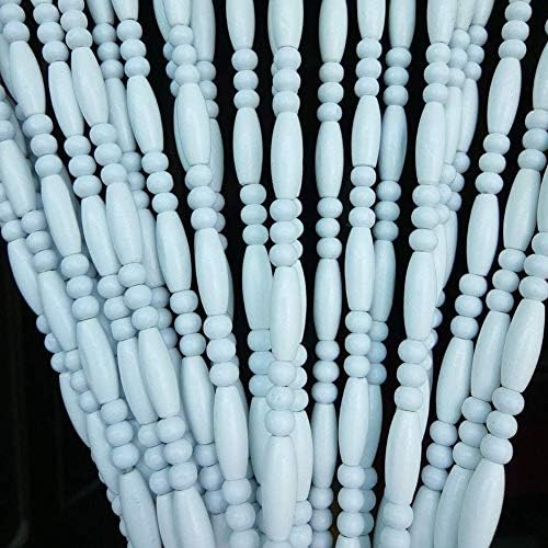 White Wooden Beaded Door Curtain for Doorways