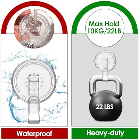 Clear Wreath Hanger 22 LB Suction Cup Hooks 2 Pack