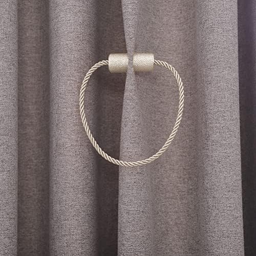4 Pack Magnetic Curtain Tiebacks - Beige
