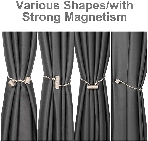 4pcs Magnetic Curtain Tiebacks with Woven Design