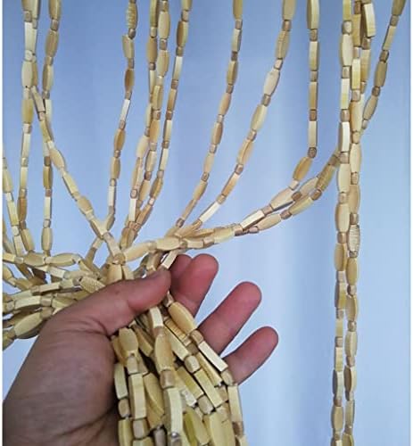 ZHOUXIAO Bamboo Wood Bead Curtain for Doorways and Room Dividers