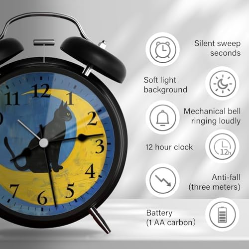 Kyvita Analog Alarm Clock with Night Light and Silent Movement