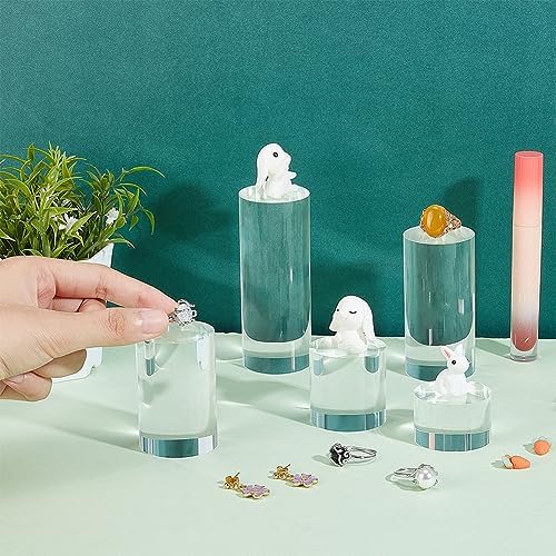 BENECREAT 5 Pcs Clear Acrylic Display Pedestals