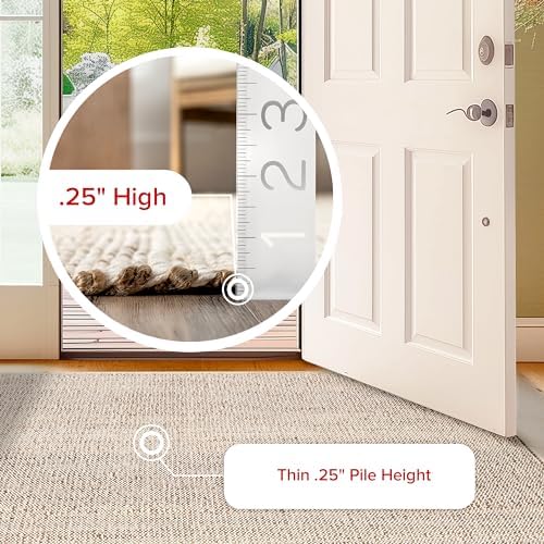 nuLOOM 26 x 10 Handwoven Jute Cotton Area Rug Natural Farmhouse Style