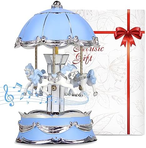 Carousel Horse Music Box Gifts You Are My Sunshine Blue