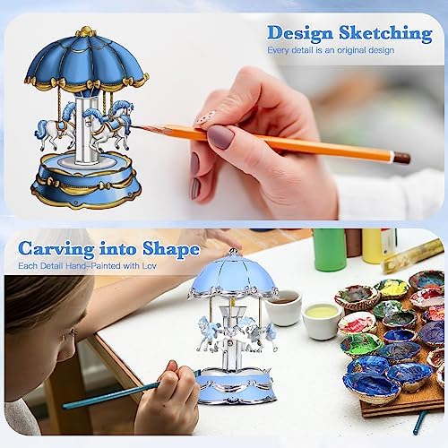 Carousel Horse Music Box Gifts You Are My Sunshine Blue