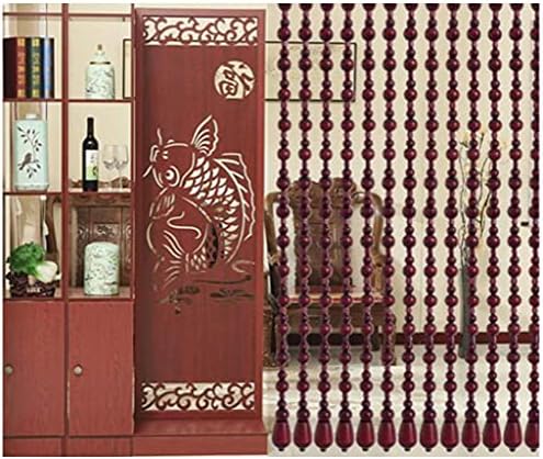 ZHOUXIAO 31 Strands Bamboo Wood Bead Curtain for Doorways