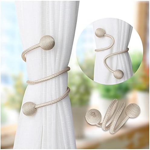 NYDECOR Beige Curtain Tiebacks 2 Pack Woven Rope Holdbacks