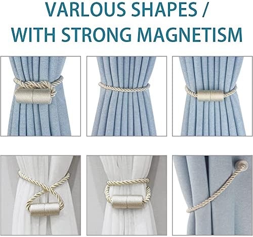 4 Pack Magnetic Curtain Tiebacks - Beige