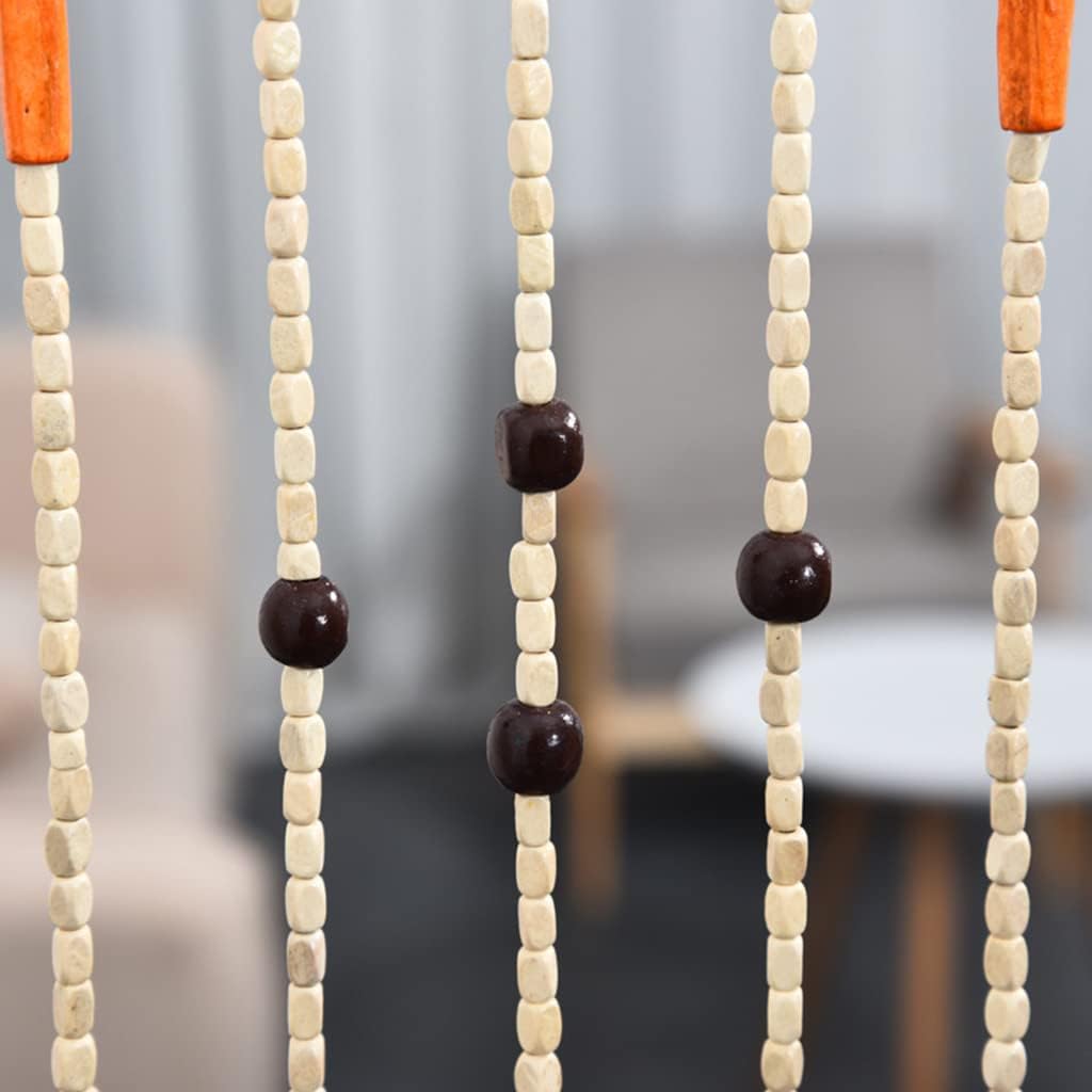 ZHOUXIAO Wood Beaded Curtain - 90x175cm with 38 Strands