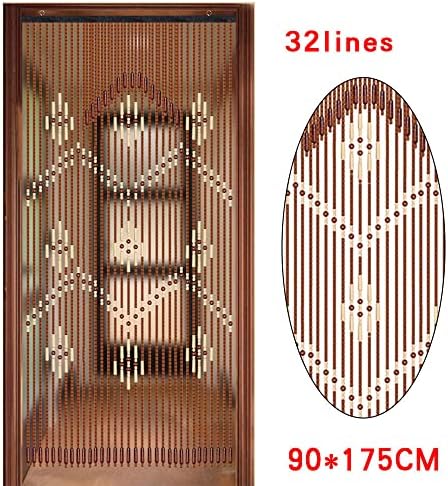 Natural Wood Beaded Curtain for Doorway