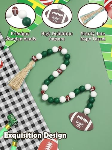 Super Cute Football Wood Bead Garland