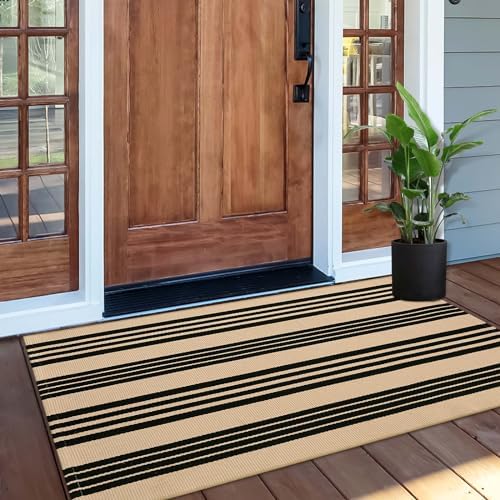 Tiveney Front Door Mat 2x43 Reversible Cotton Outdoor Rug