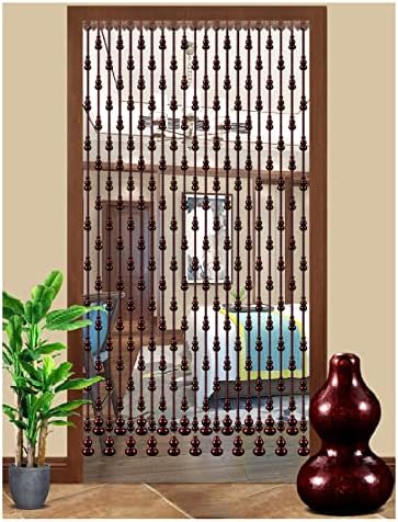 ZHANGQINGXIU Wood Bead Curtain for Doorways Brown 11x125m