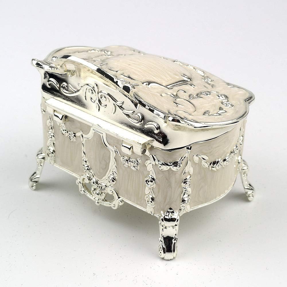 ROSIKING Embossed Alloy Music Box Wind Up Antique Gift