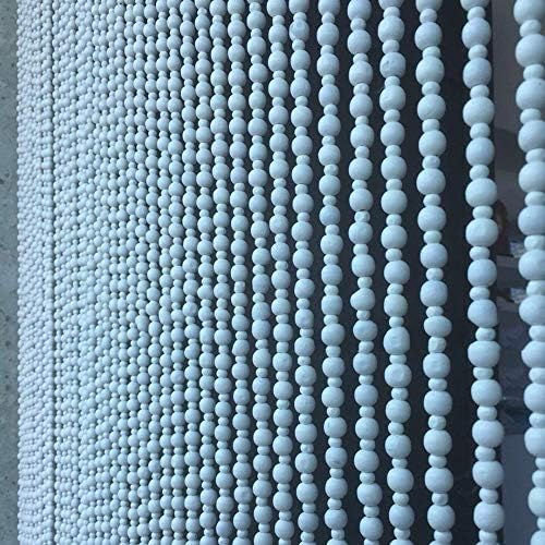 OKUOKA 26 Strands Beaded Door Curtain White
