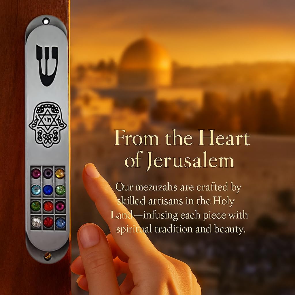 Talisman4u Pewter Mezuzah Case with Scroll 35 Inch