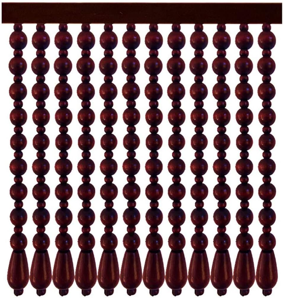ZHOUXIAO 31 Strand Wood Beaded Curtain for Doorways