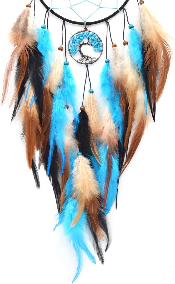 Urdeoms Blue Tree of Life Dream Catcher Wall Decor