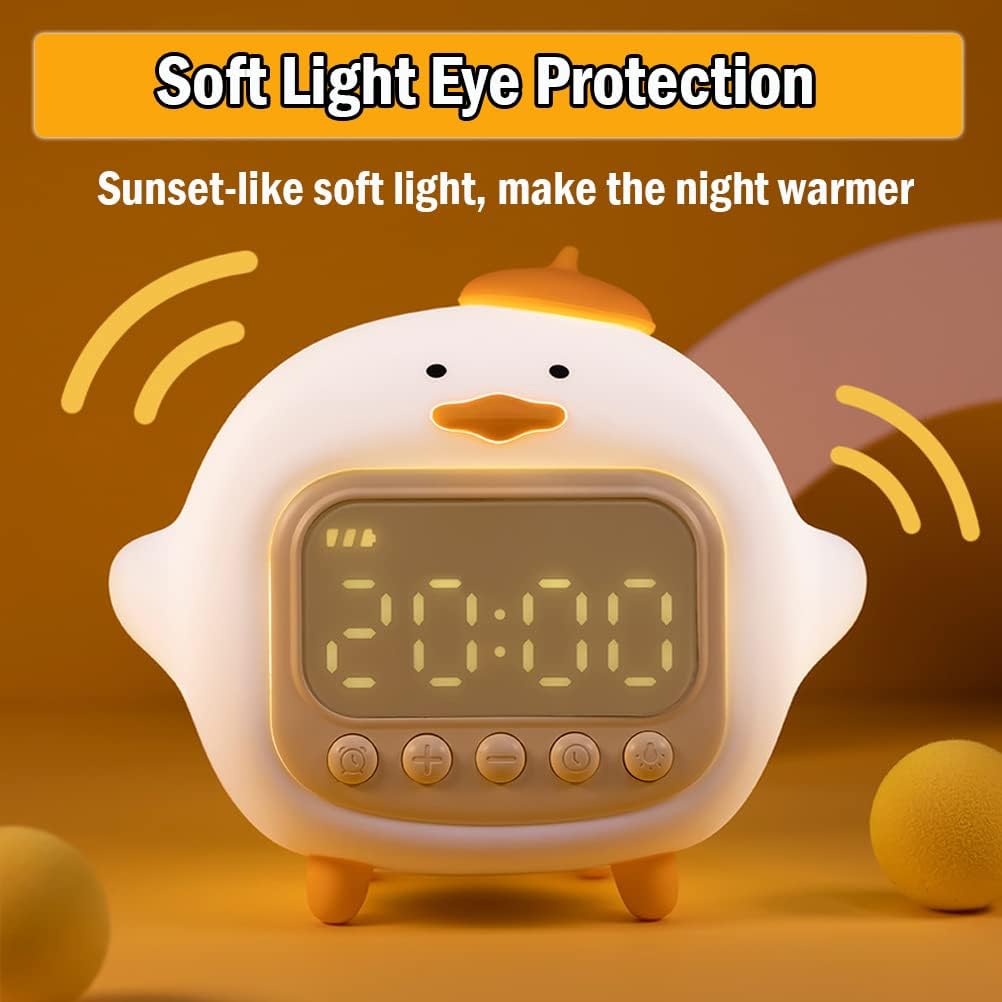 Cute Duck Alarm Clock with Night Light