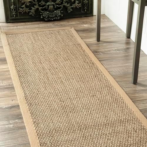 nuLOOM Elijah Seagrass Runner Rug 26 x 10 Beige