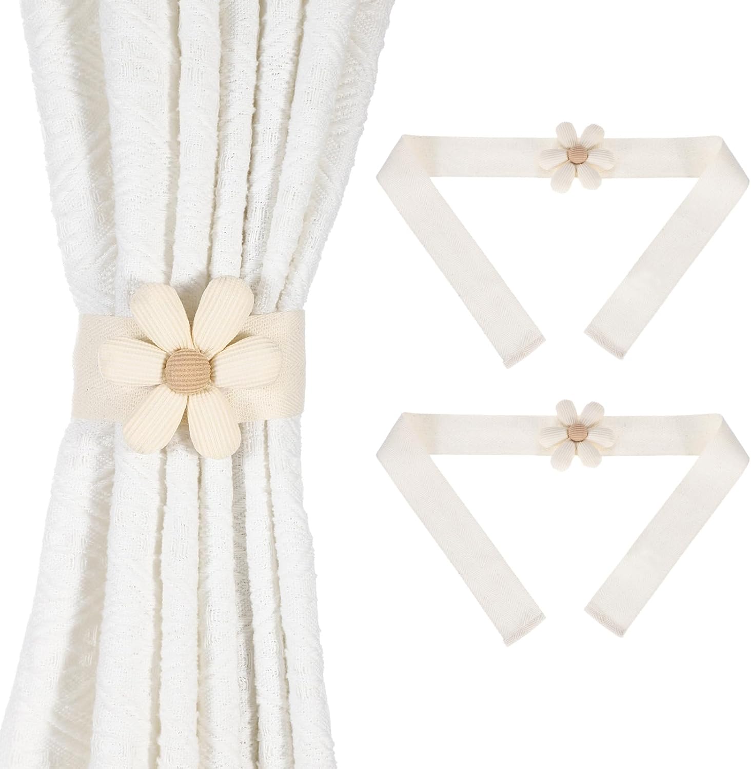 Uxcell Curtain Tiebacks 2 Pack Cute Flower Holdbacks