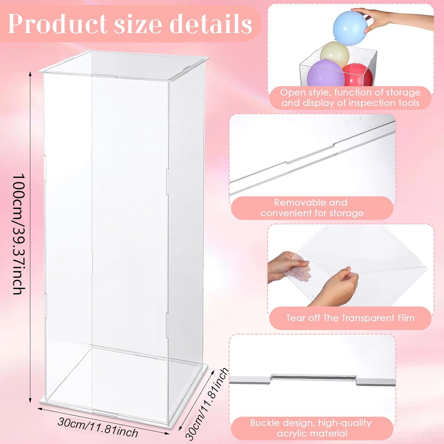 2 Pack Acrylic Pedestal Stand for Display and Decoration
