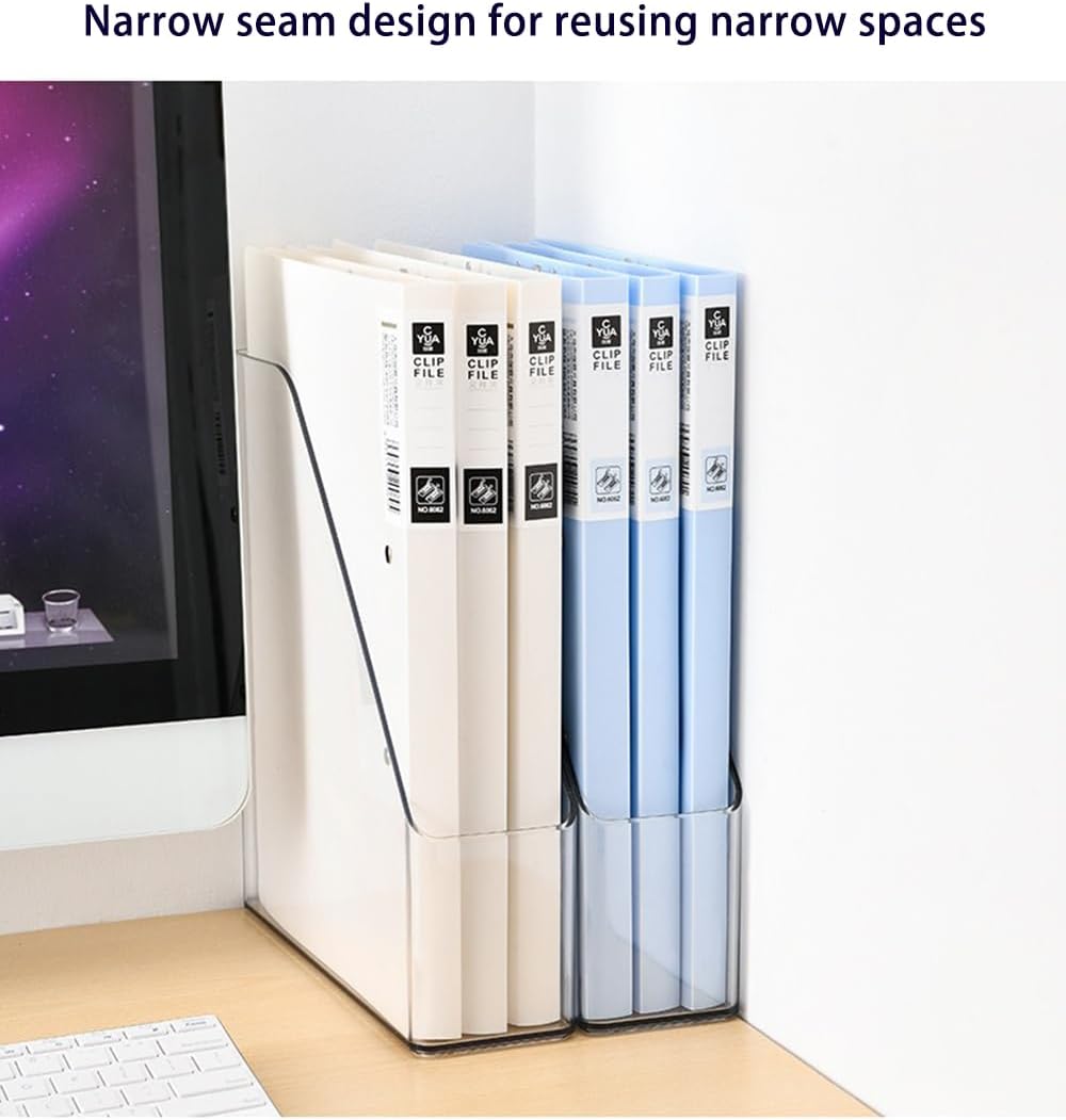 Acrylic Magazine Holder 2PCS Clear Book Organizer with 3pcs Silicone Bookmarks
