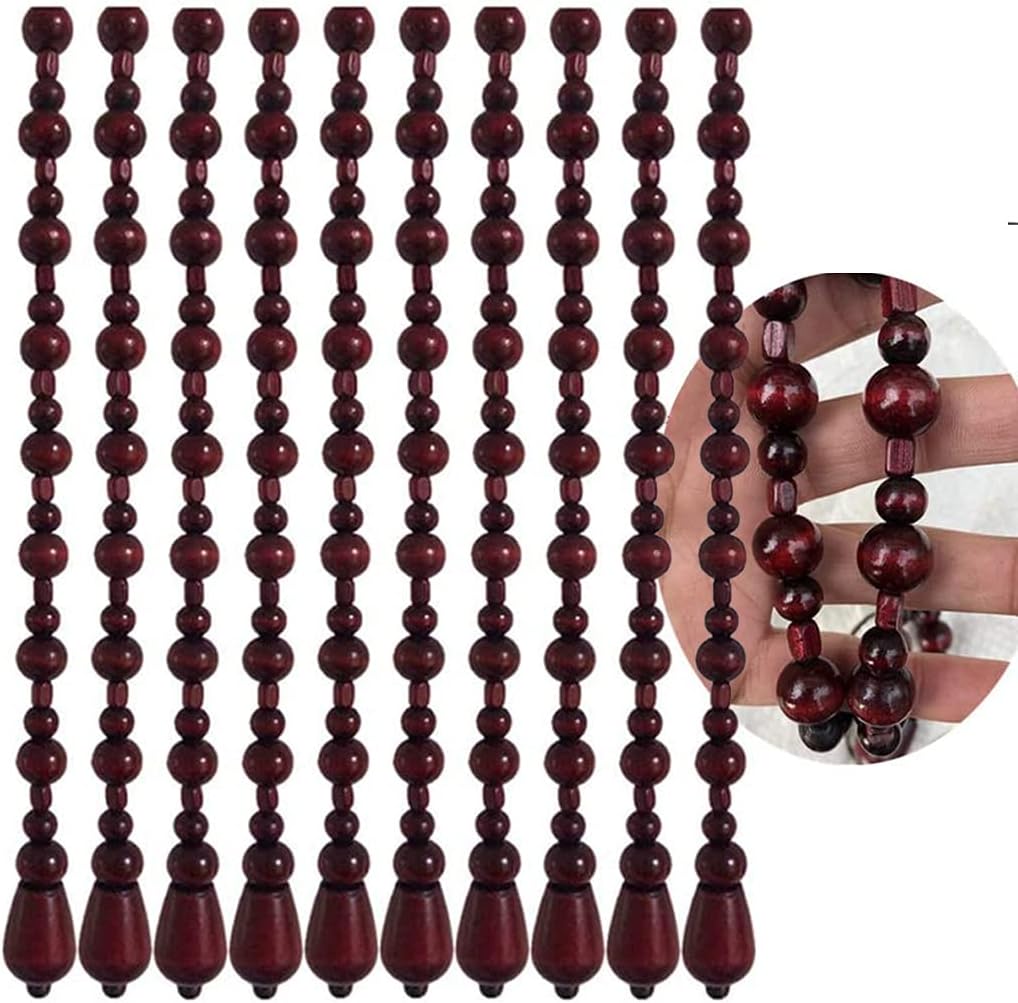 ZHOUXIAO 31 Strands Bamboo Wood Bead Curtain for Doorways