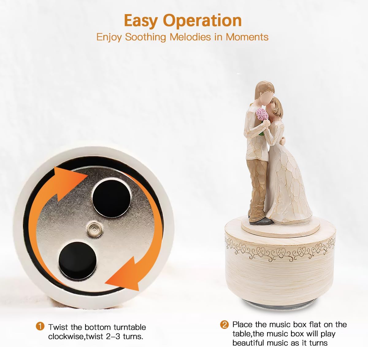 Saeifin Music Box Lovers Gifts Couple Hugging Statue