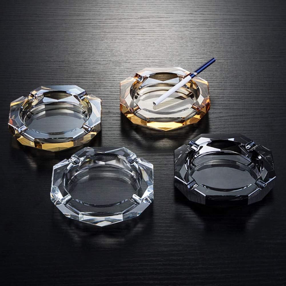 Crystal Glass Ashtray with 4 Smoke Slots