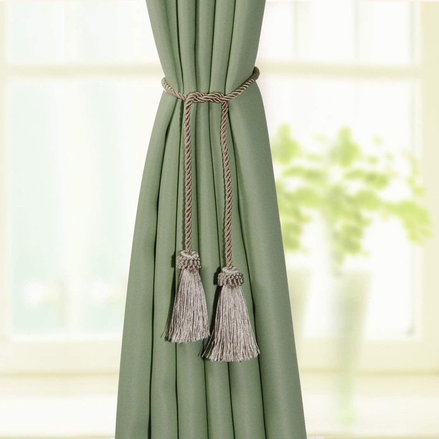 Fenghuangwu Curtain Tiebacks Handmade Decorative Holdbacks Rope with Tassel
