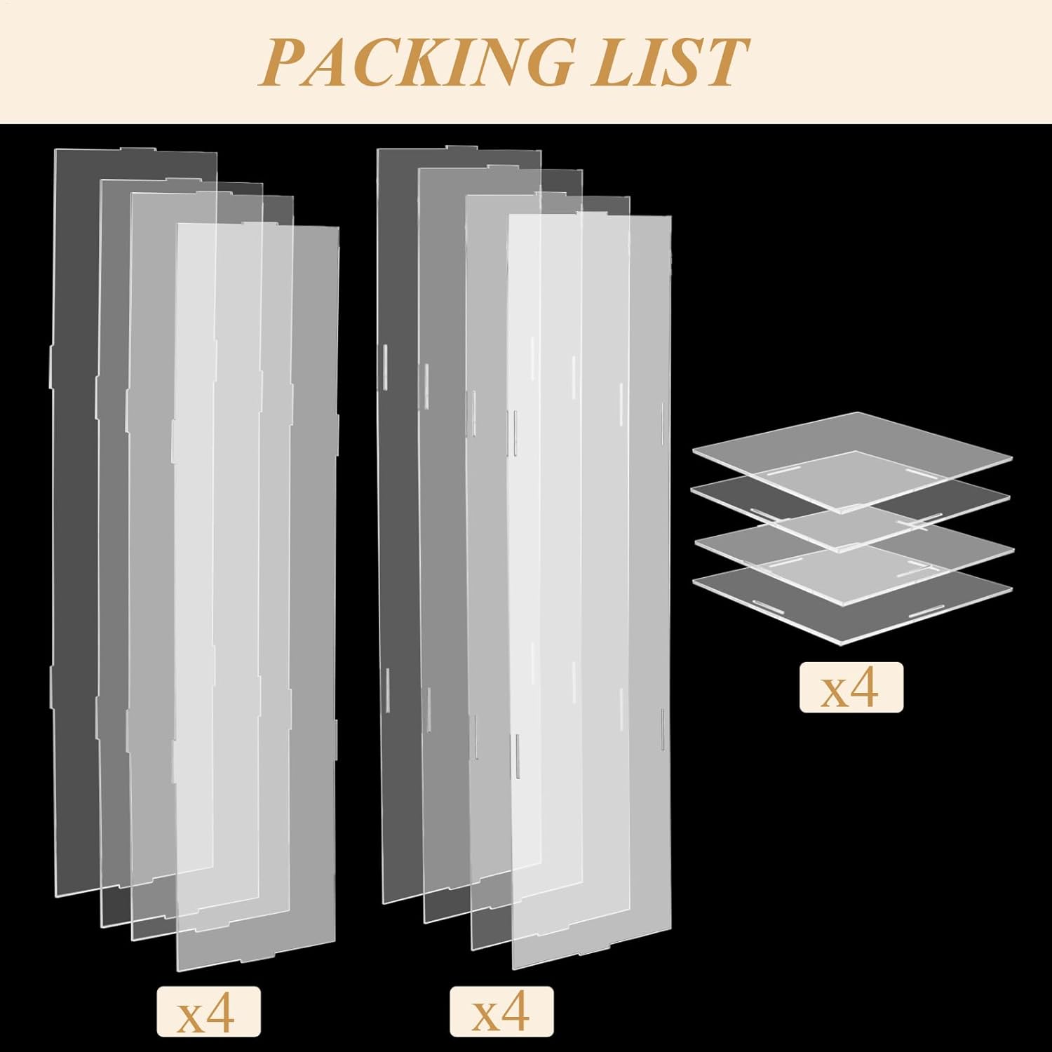 2PCS Clear Acrylic Cube Pedestal Display Stand