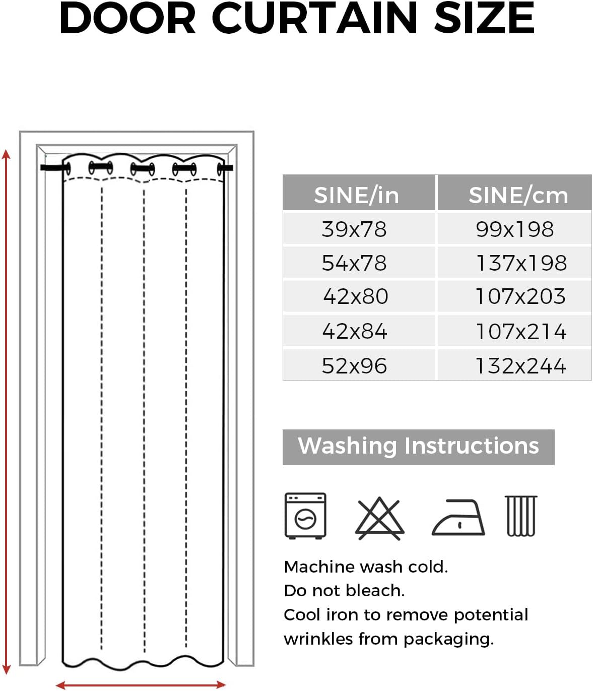 Love Hope Doorway Curtains - 42x84 Blackout Panels