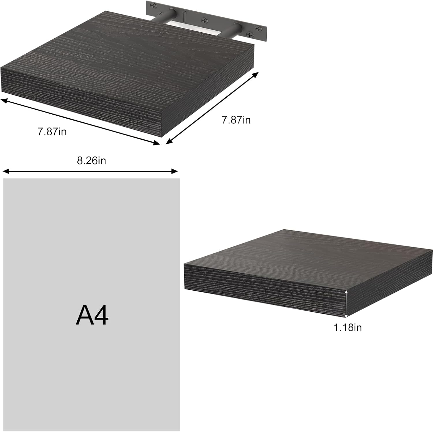 Fixwal 8in Floating Shelves Set of 3
