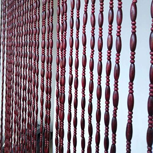 Beaded Curtain with Wooden Beads for Doorway and Room Divider