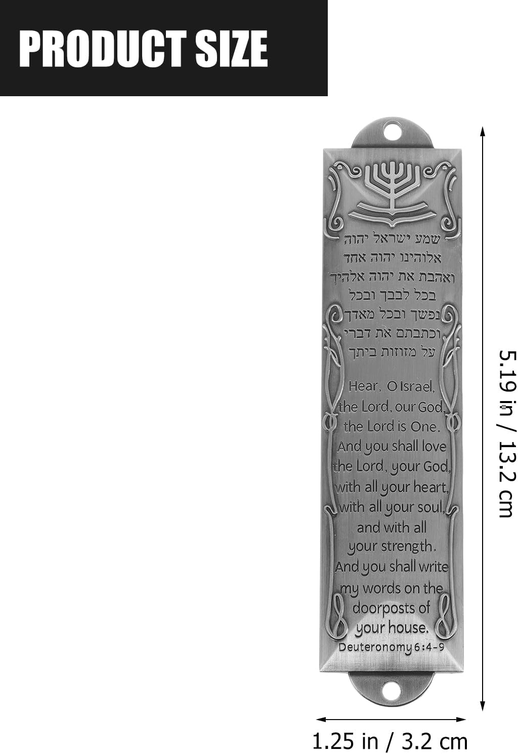 Veemoon Metal Mezuzah with Scroll for Door